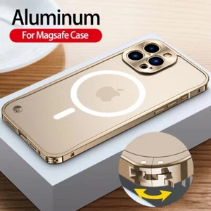 Funda Para iPhone 16 15 Pro Max 14 13 Metal Aleación Aluminio Magsafe Cubierta Magnética - Imagen 1 de 17