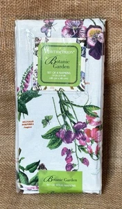 Portmeirion Botanic Garden Fabric Cloth Napkins New In Package Floral 19 X 19 In - Picture 1 of 4