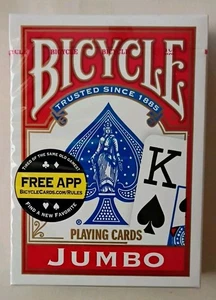 BICYCLE Jumbo RED U. S. Standard Playing Cards POKER 2013 NEW!! (Factory Sealed) - Picture 1 of 3