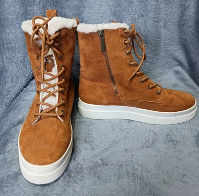 J Slides  NYC  Torrie Waterproof Suede Boots Women  8.5M Cognac Outdoor Winter - Image 1 of 4