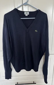 Lacoste Navy Blue V-Neck Sweater - Comfortable & Stylish XL - Picture 1 of 4
