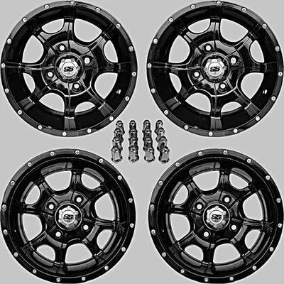 YAMAHA BIG BEAR 350 12 «КОБРА ЧЕРНЫЙ ATV / UTV АЛЮМИНИЕВЫЕ КОЛЕСА (КОМПЛЕКТ 4) SRA1CA - Изображение 1 из 4