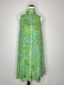 Vintage 1960s John J Hilton Silk Paisley Psychedelic Dress Size S - Picture 1 of 9