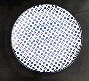 Threshold 6” Blue And White Polka Dot Ceramic Plate~ Candleholder ~ Trinket Dish - Picture 1 of 4