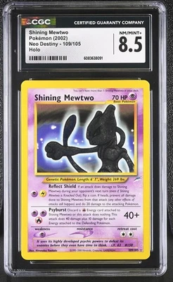 CGC 8.5 Shining Mewtwo 2002 Neo Destiny 109/105 Holo Pokemon Card - Image 1 of 2