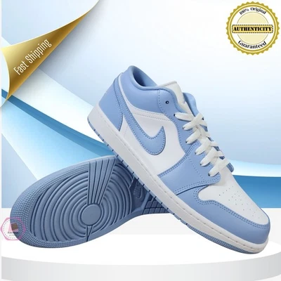 Nike Air Jordan 1 Low White Aluminum Blue DC0774-142 Mens 10.5 / Womens Size 12 - Image 1 of 4