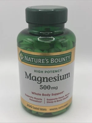 Магний от Nature's Bounty, 500 мг магниевые таблетки для костей и мышц - Изображение 1 из 4