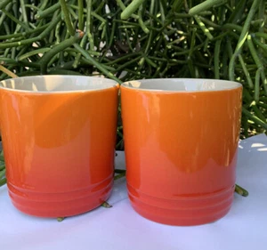 Le Creuset Flame Coffee Mugs Stoneware 350 mL Set Of 2 2nd Choice Brand New - Picture 1 of 9