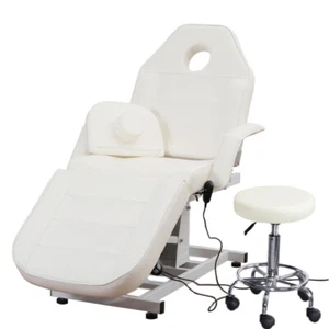 3 Section Electric Massage Table Beauty Facial SPA Bed Therapy Couch Chair Stool - Picture 1 of 13