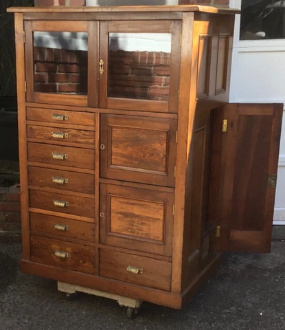 Vintage/Antique Storage Cabinet Side Compartment Working Locks Keys LOCAL PICKUP Cover
