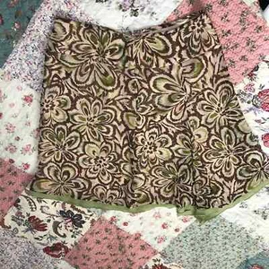 Worthington Petite Tan Green Brown Skirt 14P - Picture 1 of 2