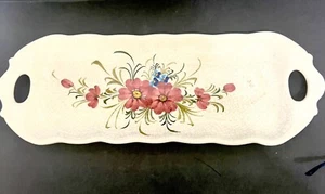 Bandeja para servir cerámica Portugal pintada a mano 15"L x 5,5W floral enloquecida - Imagen 1 de 16