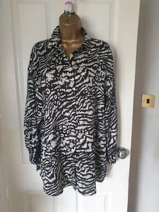 Matalan black & white Satin Feel blouse Shirt size 12 Vgc - Picture 1 of 2