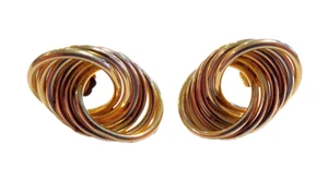 SWIRL Earrings 14K GOLD Vintage - Picture 1 of 5