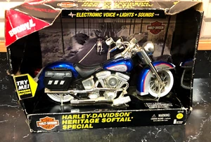 Buddy L Harley Davidson 1996 Softail Motorcycle Lights & Sounds #5740 Blue - Picture 1 of 8