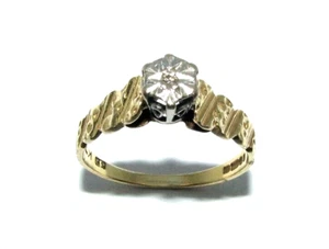 Mujer / Mujer 18ct Oro & Anillo de Compromiso Diamante GB Tamaño Q - Imagen 1 de 6