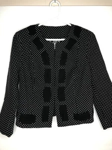 Cabi Womens Polk Dot Black & White Career Blazer Jacket Sz 4 EUC - Picture 1 of 8