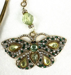Schmuck Schmetterling Lesezeichen auf Metallstab, goldfarben, grün, kostenloser Versand - Bild 1 von 7