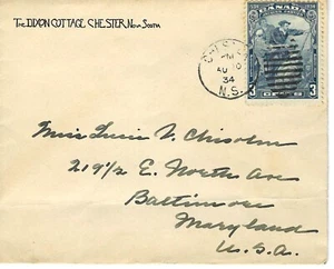1934 CANADA STAMPS SC #208 CARTIER'S ARRIVAL on Envelope N.S. to Baltimore Rare! - Picture 1 of 2