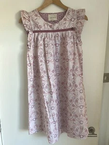 LAURA ASHLEY Womens Cotton Long Top Pink Floral Top Dress Cotton UK Size 6 - Picture 1 of 10