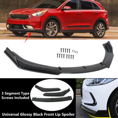 Add-on Universal Fit For KIA Niro 2017-2019 Front Bumper Spoiler Splitter Trim  - Image 1 of 4