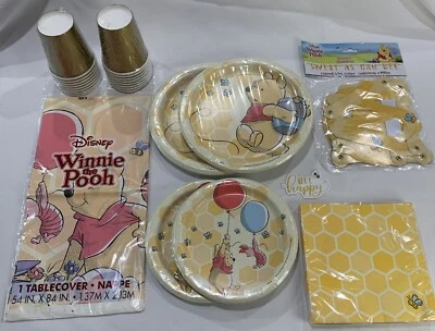 Winnie The Pooh Honey Bee Happy Birthday Party Supplies Bundle Birthday Shower - Image 1 of 4