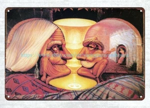 Mexican surrealist painter illusion painting metal tin sign - Picture 1 of 4