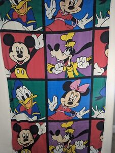 Vintage Disney Mickey Goofy Donald Color Block Curtain Panel (1) 64x40