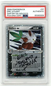 PSA Signed Eric Stuart Pokémon Shiftry Ex Crystal Guardians 97/100 Holo Rare - Picture 1 of 2