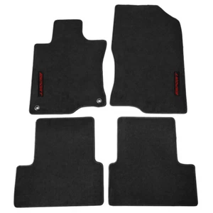 For 09-14 Acura TSX Floor Mat Black Nylon Carpet Front Rear w/ red Sport 4PC Set - Picture 1 of 1