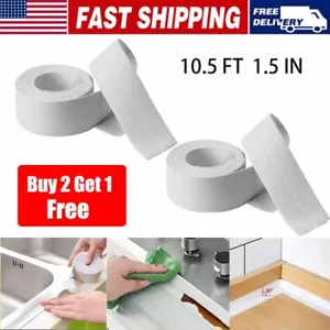 10.5FT PVC Self Adhesive Caulk Sealing Strip Tape Kitchen Bathroom Toilet Corner - Picture 1 of 16