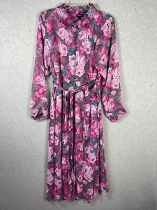 Vestido midi para mujer Torrid 1X Plus rosa transparente floral hada cabaña femenino - Imagen 1 de 8