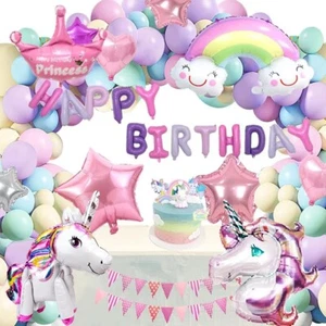 Einhorn Mädchen Geburtstag Dekor Ballon Happy Birthday Party Luftballon Girlande - Bild 1 von 7