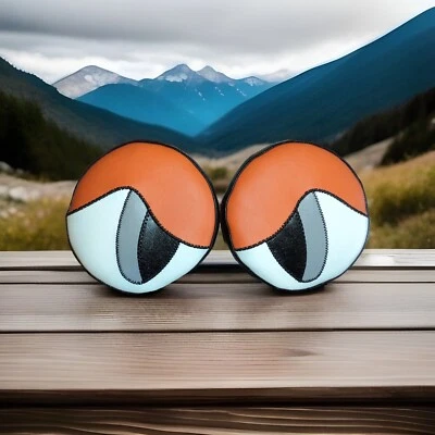 YAMAHA BANSHEE YFZ350 ORANGE MARINE VINYL HEADLIGHT COVERS PADDED INSERTS - Image 1 of 2