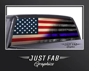 Thin Blue Line Respect Police Officer LEO Blue Lives Matter Rear Window Decal - Picture 1 of 1