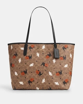 NWT Coach City Tote In Signature Canvas With Halloween 2024 New🎃💀 - Image 1 of 4