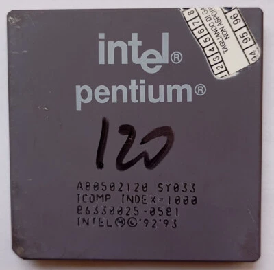 CPU Intel Pentium 120MHz A80502120 SY033/SSS - Immagine 1 di 2