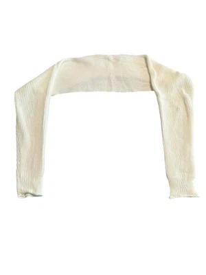 SHEIN Kids Sweater Shrug Girls Size 15 Youth L Ivory Knit Long Sleeve Cropped - Image 1 of 4