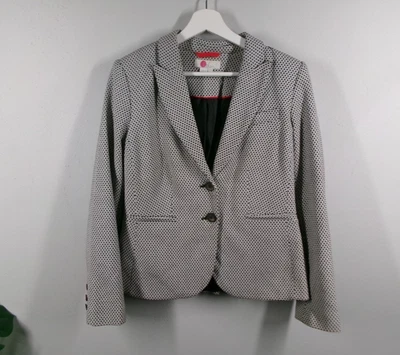 Blazer BODEN Mujer US 6 Cannonbury Negro Pata de Gallo Patrón Texturizado *DEFECTUOSO Foto 1 de 4