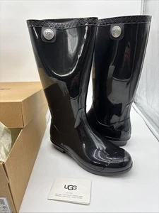 UGG WOMEN'S SHAYE RAIN BOOT SIZE 6 AUTHENTIC WITH BOX STYLE 1012350 BLACK - Picture 1 of 9
