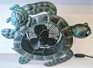 DECO BREEZE Fan Sea Turtle Metal Art Sculpture Figurine Beach House Electric  - Picture 1 of 5