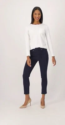 Брюки Isaac Mizrahi Live True Petite без застежек узкие 24WP цвет Dark Indigo A551039 - Изображение 1 из 4