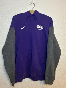 GCU Grand Canyon Antelopes Baseball Nike Purple Grey Sweatshirt Hoodie Mens 2XL - Picture 1 of 9