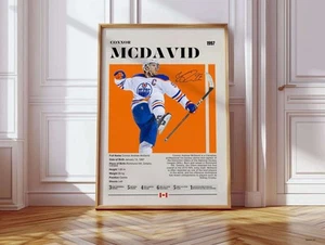 Connor McDavid Poster, Edmonton Oilers Poster, Hockey Poster, Schlafzimmer Deko - Bild 1 von 6
