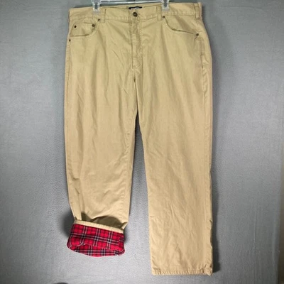 Pantalones forrados de franela Croft & Barrow para hombre color tostado calce clásico talla 40X30 Foto 1 de 4