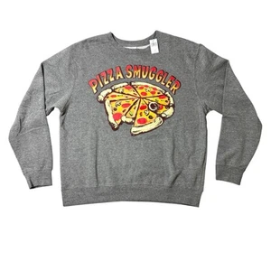 Disney Star Wars Pizza Smuggler Sweatshirt Size Large Gray Millennium Falcon NWT - Picture 1 of 8