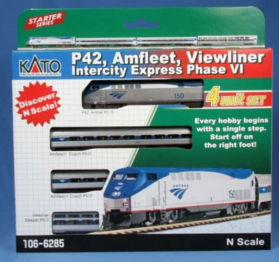 KATO 1066285 N AMTRAK Amfleet  Intercity Express LOCO & 3 CARS 106-6285 - Image 1 of 2