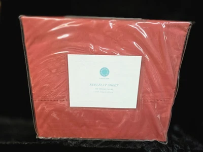 Sábana plana Martha Stewart Collection King 100 % algodón Pima 360 hilos nueva en paquete Foto 1 de 4