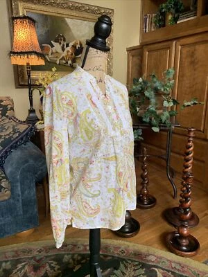 Blusa de algodão verde maçã branca floral pradaria chalé núcleo crochê P 36” 25” - Imagem 1 de 4