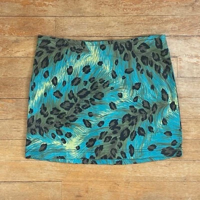 Minifalda vintage Guess Micro talla XS 27" cintura años 90 leopardo algodón elástico Foto 1 de 4